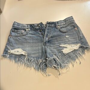 Free People Distressed Denim Shorts